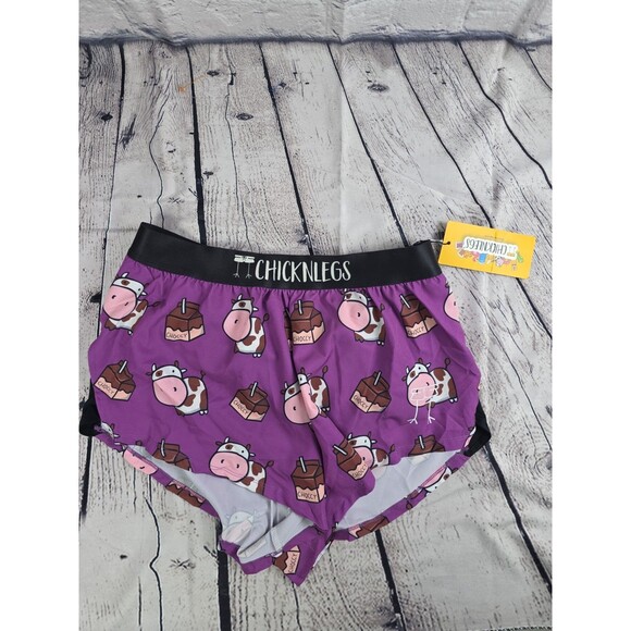 chicknlegs Other - Chicknlegs Men's Medium Purple Choccy Cows 2” Half Split Shorts